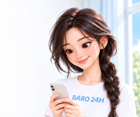 편안한 표정으로 설명하는 여성 3D 인물